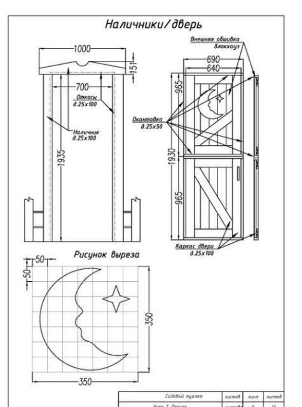 Дачный туалет чертежи размеры: Чертежи деревянных туалетов для дачи