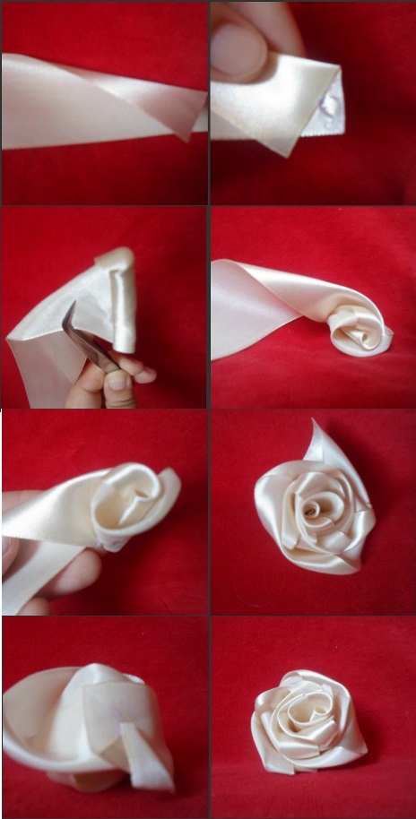 Розу из ленты сложить: Как сделать розочки из ленточек своими руками