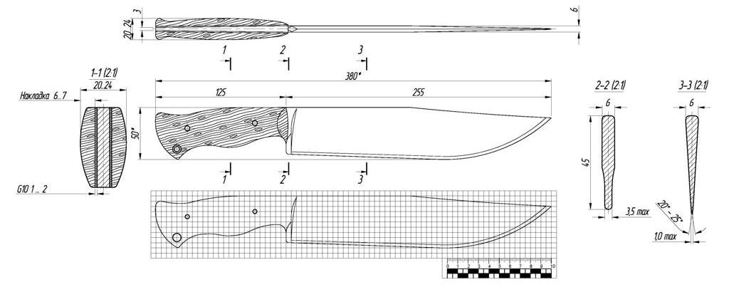 Формы клинков для ножей чертежи: описание, принцип изготовления клинка своими руками, эскизы рукояток