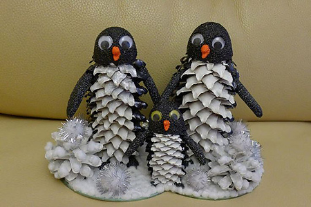 Поделки из шишек своими руками - Пингвины