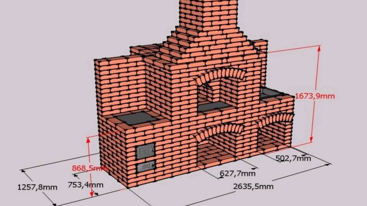 Печка с мангалом из кирпича своими руками: 44 чертежа, 18 проектов + фото