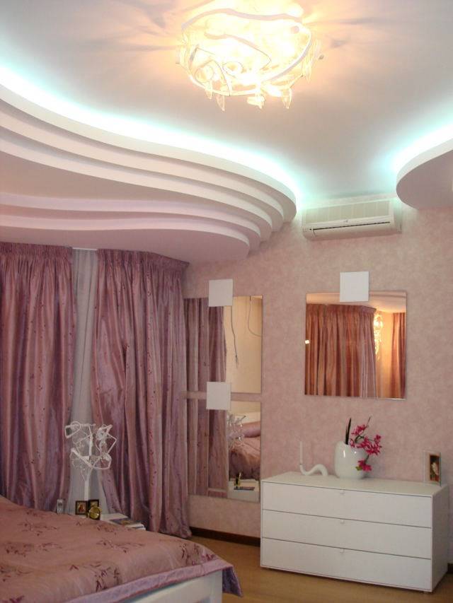 Потолок зал из гипсокартона: варианты подсветки в подвесных потолках в гостиной, идеи дизайна, примеры красивых фигурных потолков