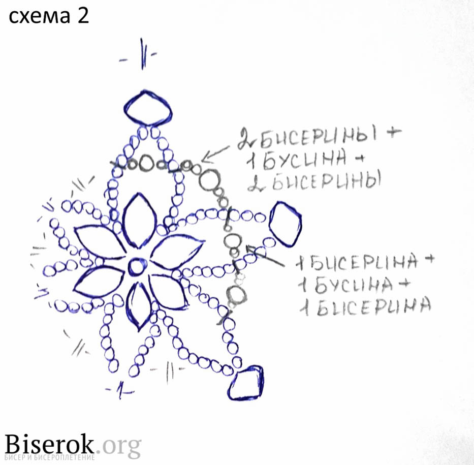 Снежинки схема из бисера: Наряжаем елку. Мастер-класс по плетению снежинок из бисера