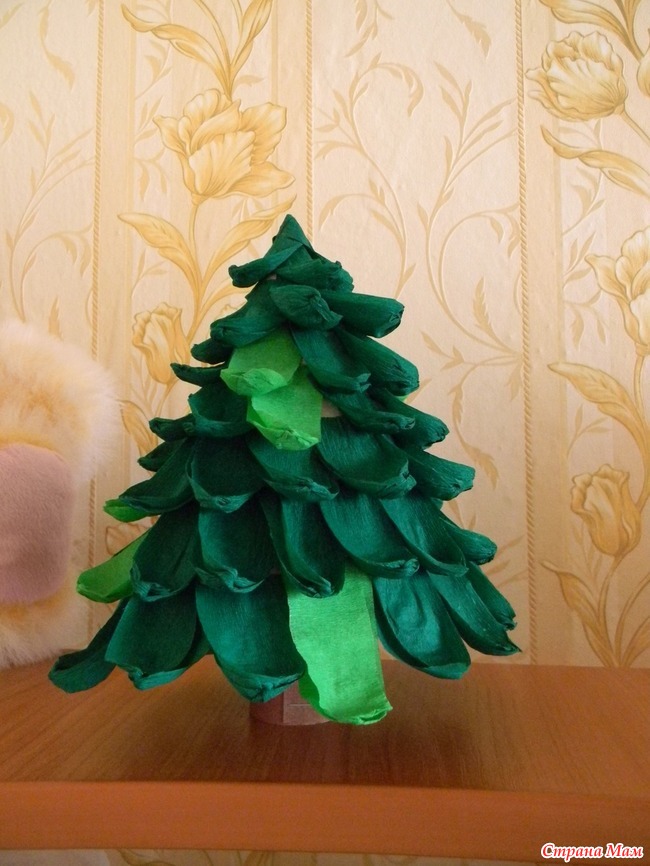 Как из гофрированной бумаги сделать елочку: 🎄Как сделать ёлочку из гофрированной бумаги