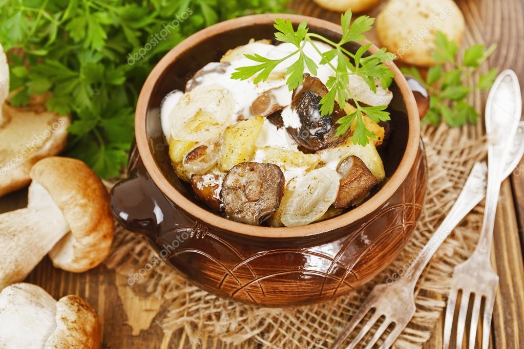 Картошка с грибами запеченная в сливках: Картошка с грибами в сливках рецепт – Европейская кухня: Основные блюда. «Еда»
