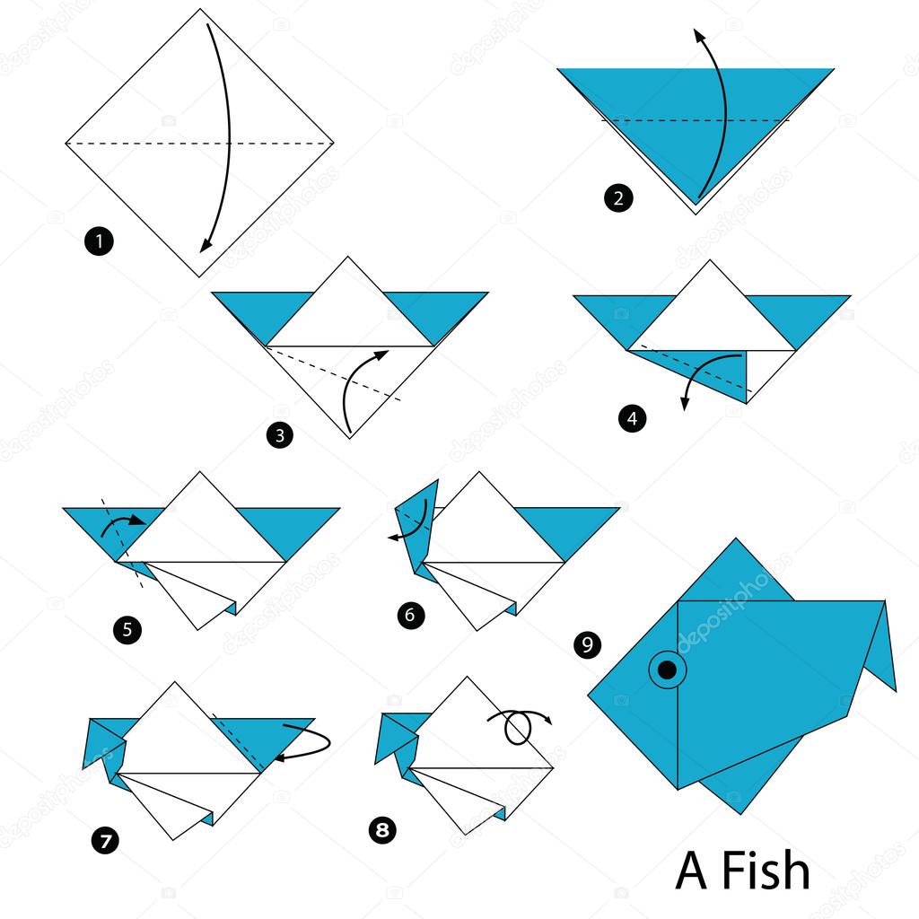 Оригами рыбка схема для детей: самый простой способ для детей