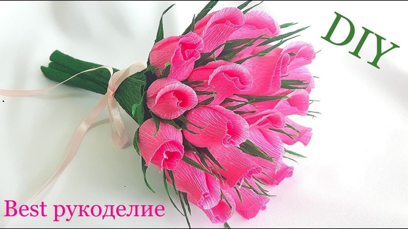 Букет розы из гофрированной бумаги: Роза из конфет мастер-класс - Buket7.ru