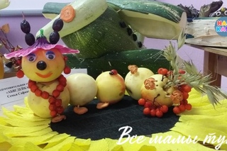 Вироби з овочів та фруктів на свято осені: Вироби з овочів та фруктів своїми руками для дитячого саду і виставки