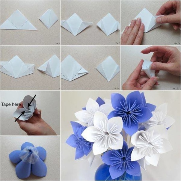 Как из бумаги сделать простые цветы: Как сделать легкие цветы из бумаги легко и быстро. Пошаговые инструкции + 300 фото