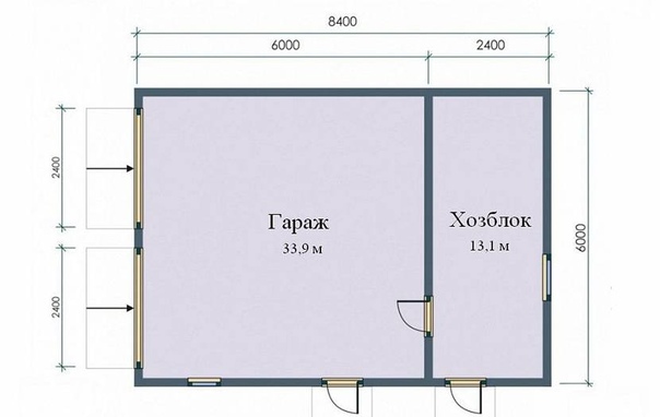 Проект гаража с мастерской: Проект гаража с мастерской и навесом G122