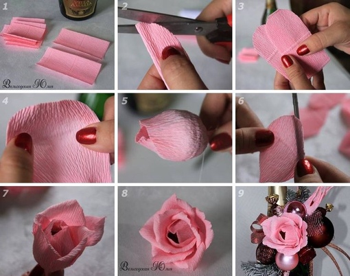 Как сделать розу из крепированной бумаги своими руками: Мастер-класс смотреть онлайн: Создаем интерьерные розы из креповой бумаги: видео мастер-класс