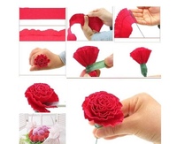 Розы из гофрированной бумаги поэтапно: Розы из гофрированной бумаги своими руками: 6 мастер классов