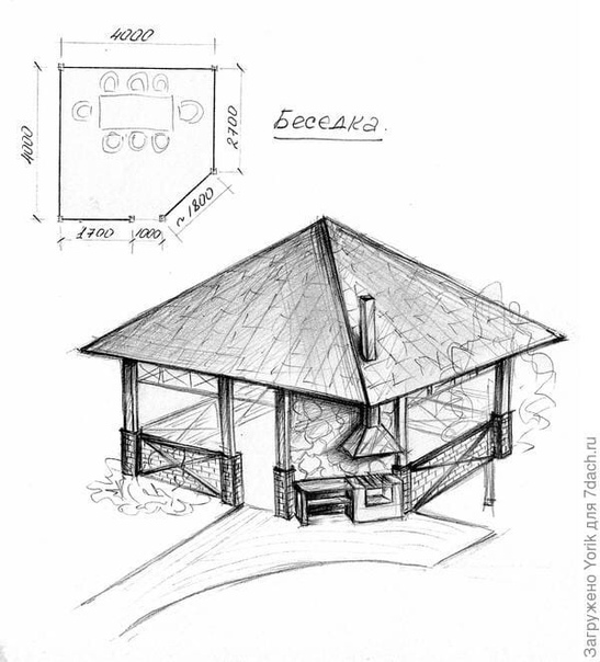 Чертеж беседки из дерева своими руками: Чертежи беседок для дачи с размерами