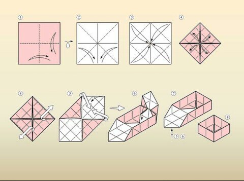 Оригами простая коробочка: Простая коробочка оригами, схема
