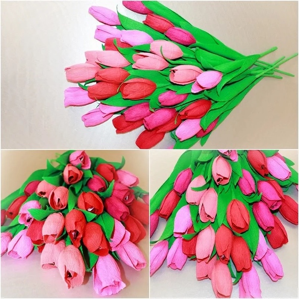 Как сделать из цветной бумаги тюльпаны: Объемные тюльпаны из цветной бумаги