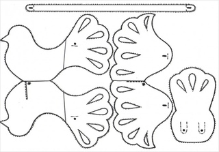 Голуби из бумаги шаблон: Объемный Голубь Мира Шаблон и Трафарет