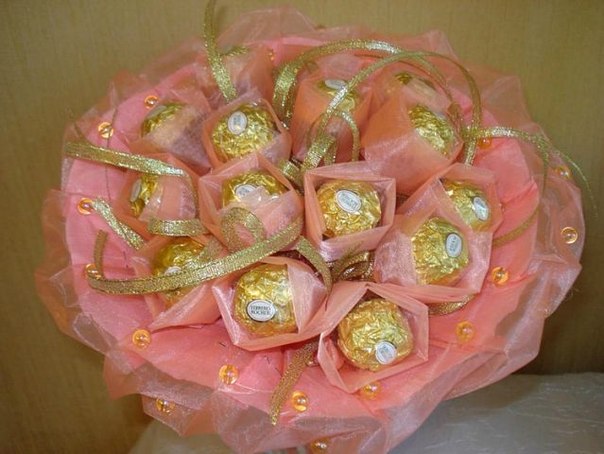 Цветы из конфет своими руками фото пошаговое: 15 способов сделать букет из конфет своими руками