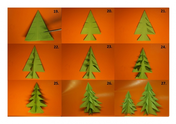 Елка оригами из бумаги: Объемная елочка оригами из одного листа бумаги. Пошаговый мастер-класс с фото