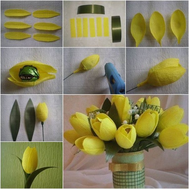 Как сделать тюльпан из гофрированной бумаги: Как сделать тюльпан из бумаги своими руками