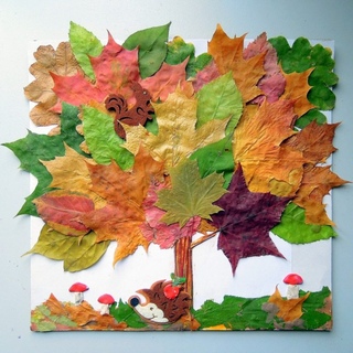 Аппликации на тему осень из листьев фото: Аппликация из осенних листьев - 77 фото идей аппликаций из осеннего материала