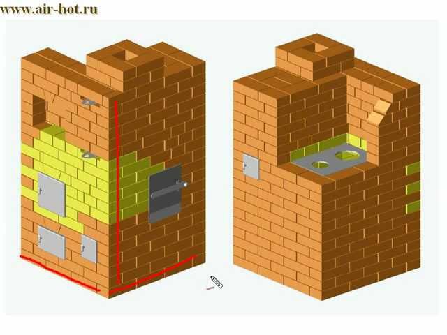 Простая печь для бани: чертежи металлической печки, схема и размеры железной конструкции