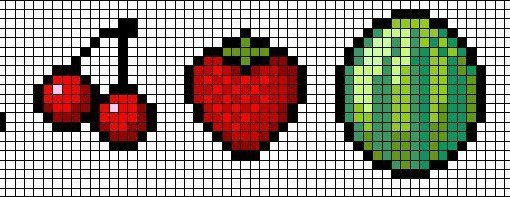 Рисунки по клеточкам в тетради арбуз: Pixel arts «Watermelon»