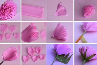 Плоские цветы из гофрированной бумаги: Цветы из гофрированной бумаги своими руками: 20 мастер-классов от профессиональных флористов, всё про материалы и сборку цветов