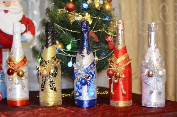 Бутылка шампанского своими руками на новый год: Как украсить шампанское на Новый год своими руками: 50 идей