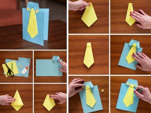 Как сделать из бумаги подарок на день рождения папе: что можно сделать из бумаги? Какой рисунок нарисовать дочке, чтобы подарить отцу? Мастер-класс по оригами для дошкольников