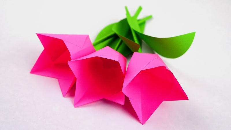 Простые цветы оригами: Самые легкие цветы из бумаги. Своими руками пошагово + 232 фото