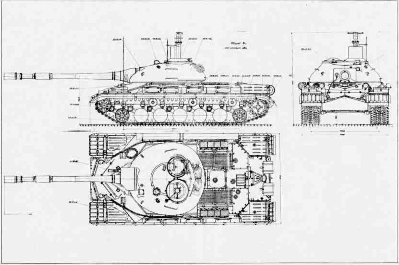 Чертеж ис 3: Тяжелый танк ИС-3 образца 1945 года. СССР