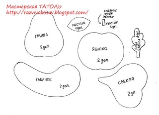 Фрукты и овощи из фетра выкройки: Овощи и фрукты из фетра: выкройки + подробный мастер класс с фото