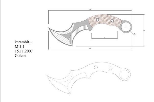 Нож из дерева чертежи: Чертеж ножа из дерева с размерами