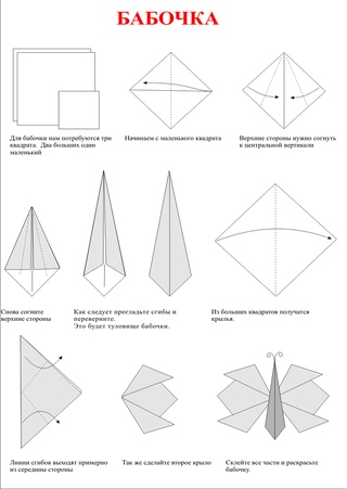 Схема оригами бабочка: Объемная бабочка оригами | МОРЕ творческих идей для детей