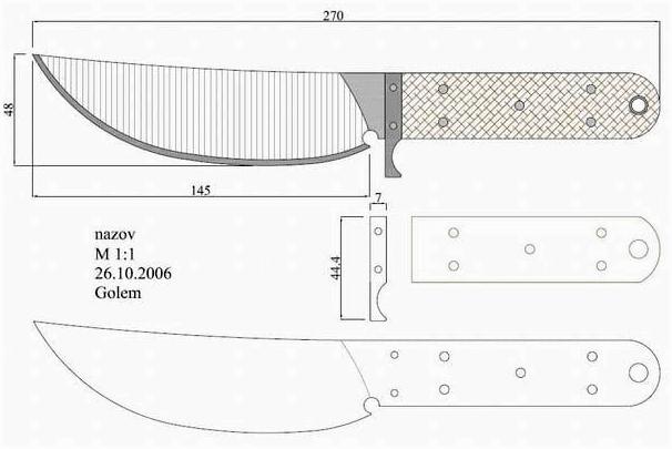 Чертеж танто: Изготовление танто. Небольшой нож танто своими руками Нож танто эскиз с размерами