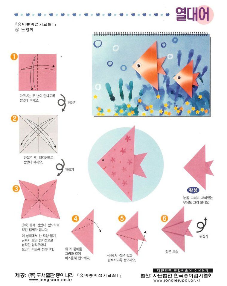 Оригами для детей рыбка схема: самый простой способ для детей