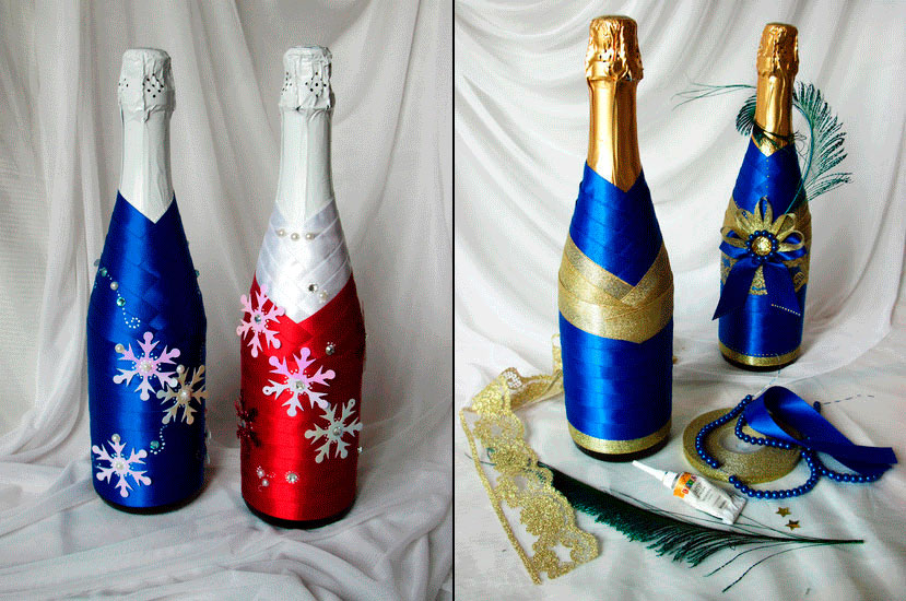 Бутылка шампанского своими руками на новый год: Как украсить шампанское на Новый год своими руками: 50 идей
