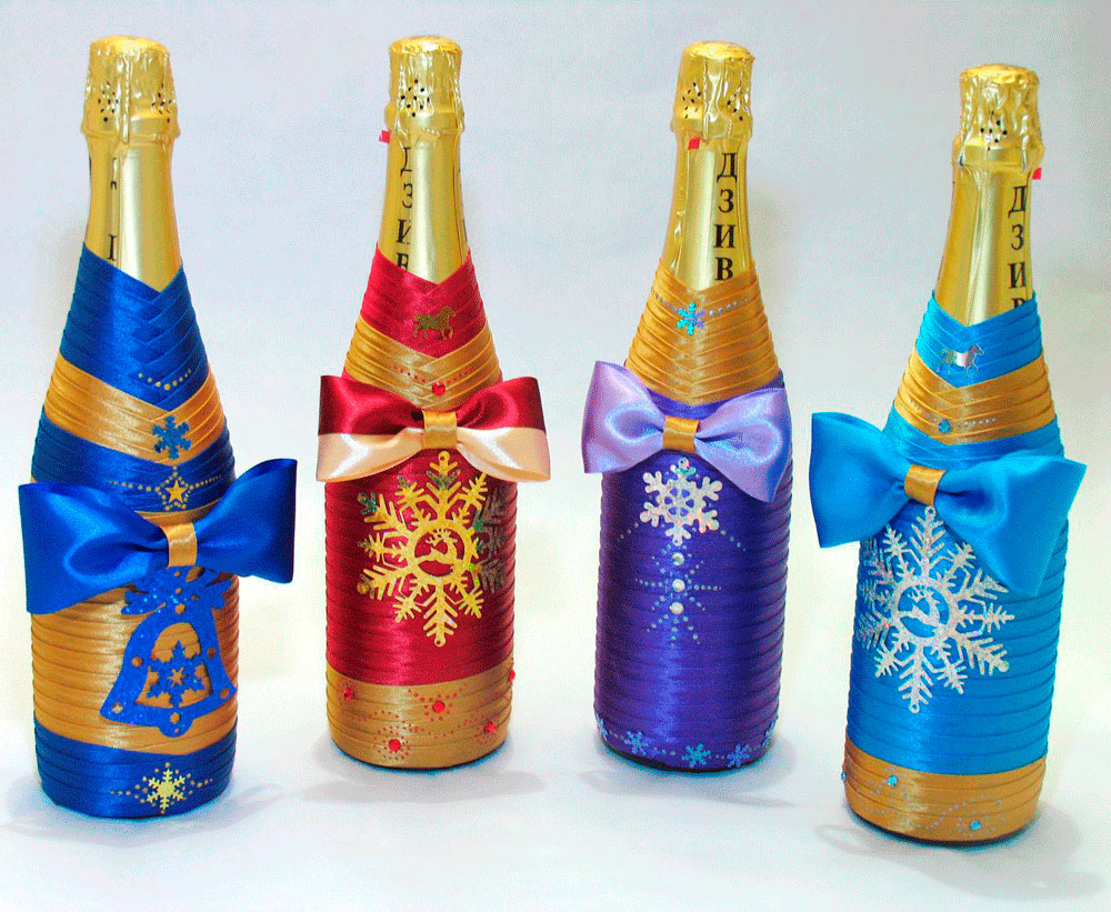 Как своими руками украсить бутылку шампанского на новый год своими руками: Украшаем шампанское на новый год своими руками. Мастер-класс