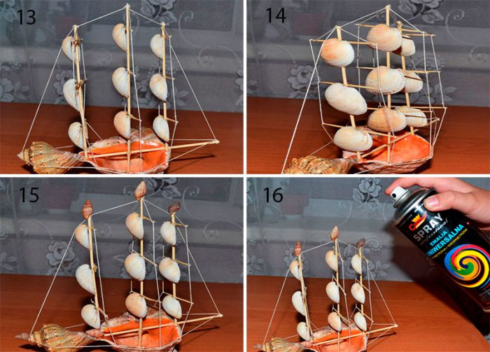 Корабль из ракушек мастер класс