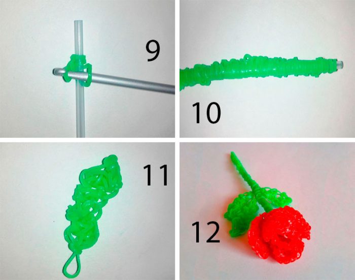 роза из резинок пошаговая схема плетения