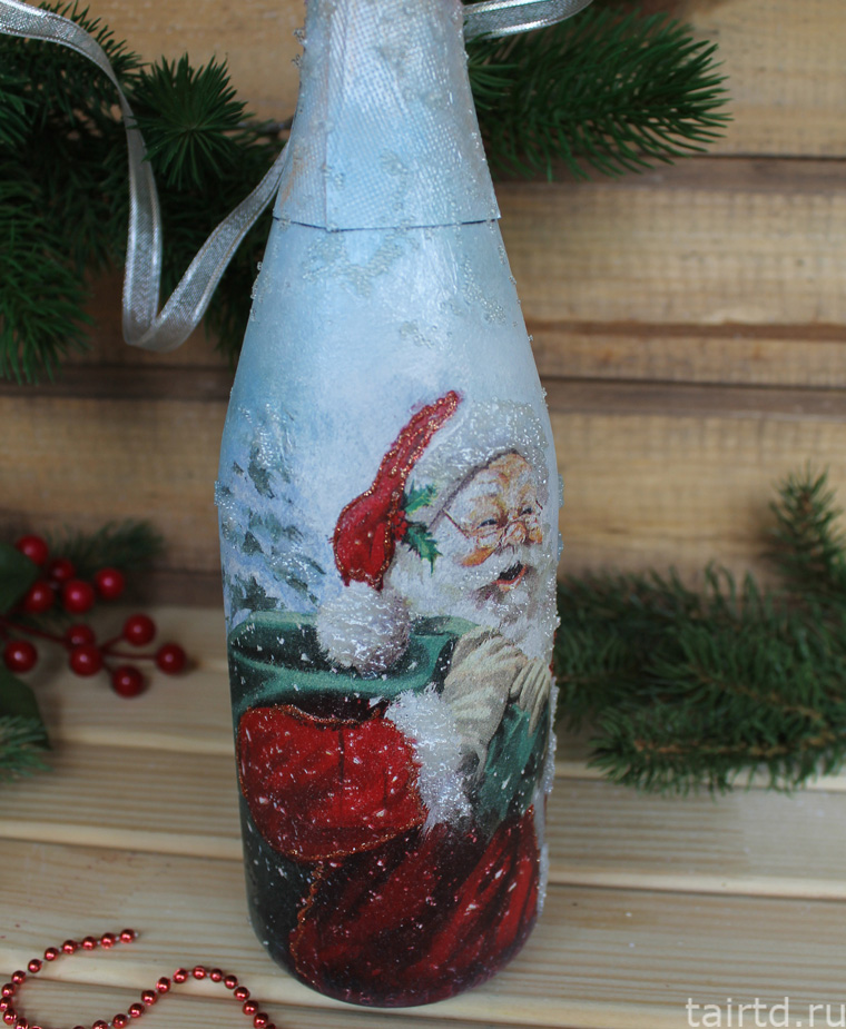 Декор новогодней бутылки шампанского своими руками: Как украсить своими руками бутылку шампанского на Новый год?