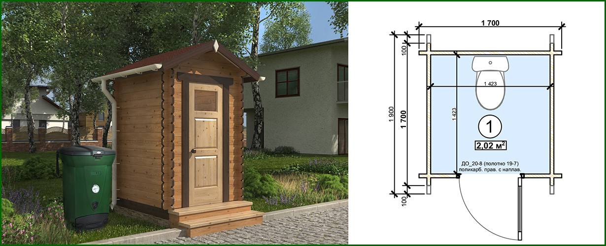 Чертежи уличного туалета с размерами: Дачный туалет своими руками: 48 чертежей + фото