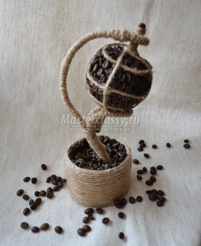 Глобус из кофейных зерен своими руками мастер класс: Топиарий из кофейных зерен. Глобус. Мастер класс с пошаговыми фото