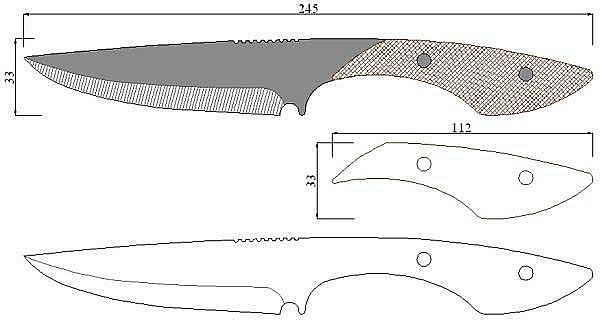 Формы клинков для ножей чертежи: описание, принцип изготовления клинка своими руками, эскизы рукояток