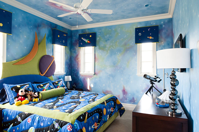 Дизайн детской комнаты для мальчика в космическом стиле