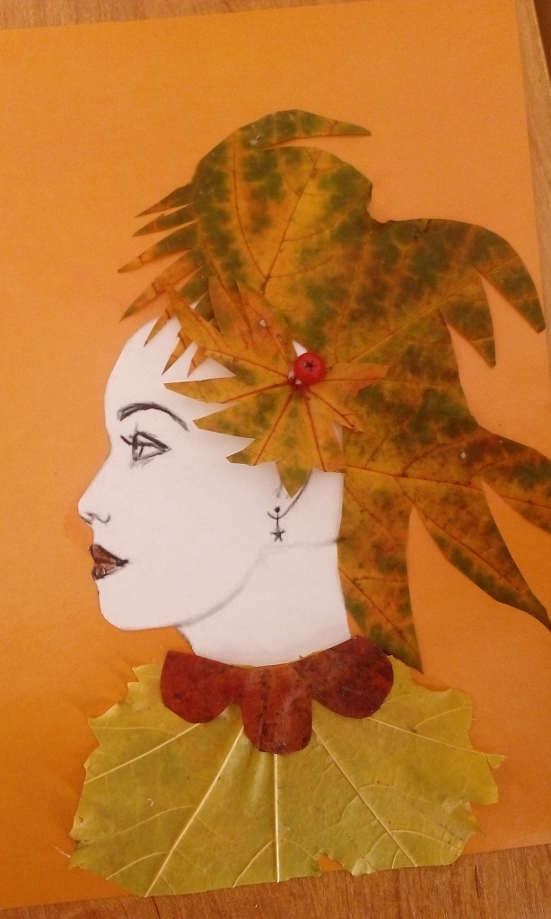Портрет осени из листьев: Портрет осени из листьев