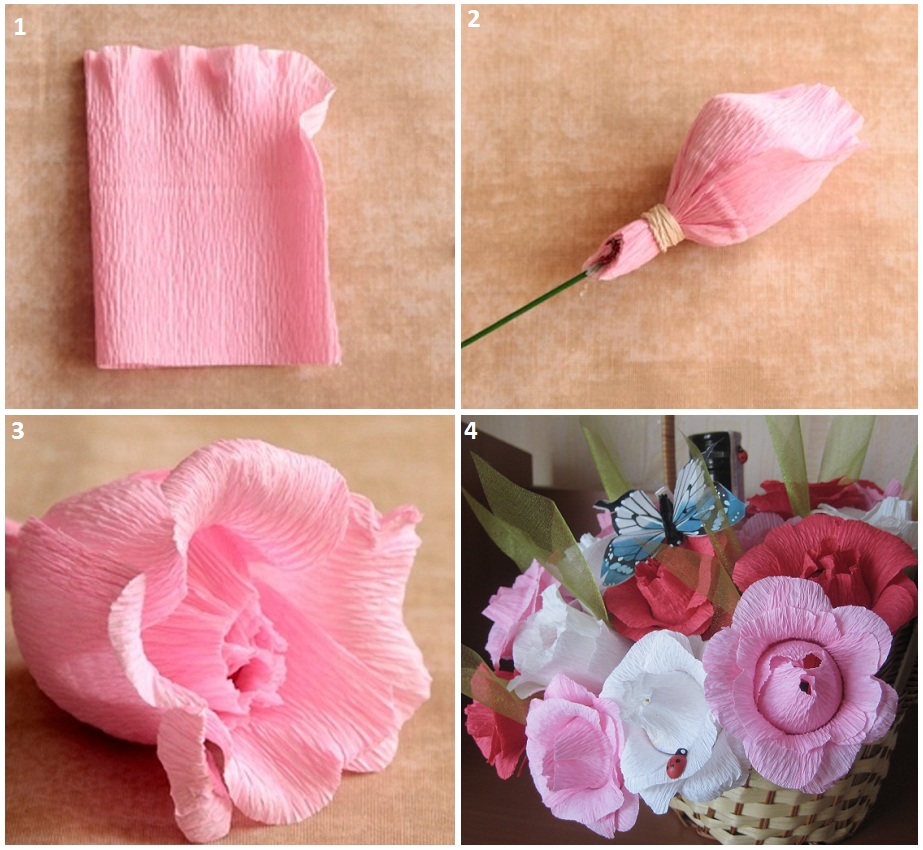 Мастер класс роза из гофрированной бумаги и конфет: Как сделать розы из гофрированной бумаги с конфетами внутри