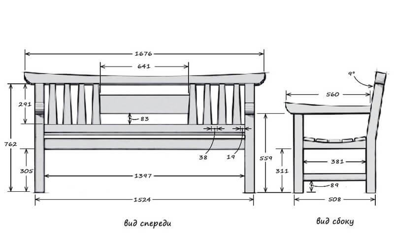 Лавки размеры: Размеры скамеек: какой должна быть высота, длина и ширина лавочек