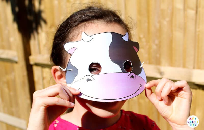 Printable Farm Animal Masks for Kids - Cow Mask for Kids - Animal Craft for Kids