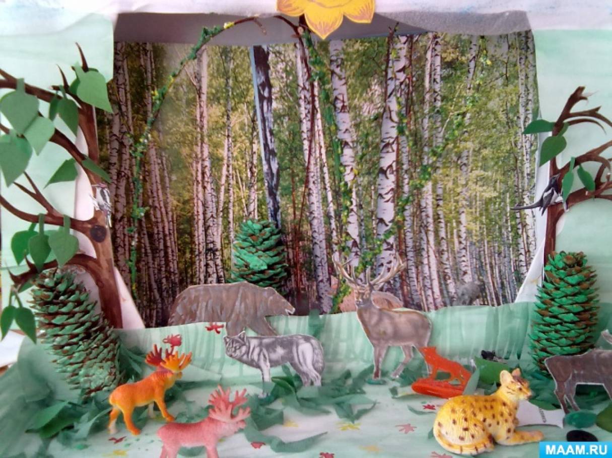 Макет леса своими руками для детского сада: Макет «Лес. Дикие животные»: все материалы для детей по теме. «МААМ — картинки». Воспитателям детских садов, школьным уч…